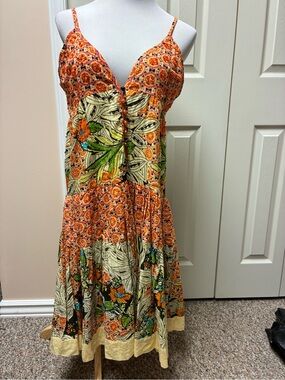 Chaney by Anthropology Size Medium  Floral Tiered Midi Dress